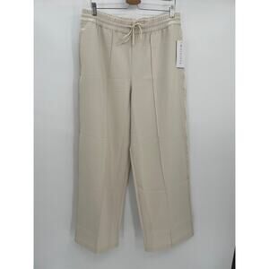 Athleta Endeavor High Rise Relaxed Pants Sz L Tall Off White Wide Leg